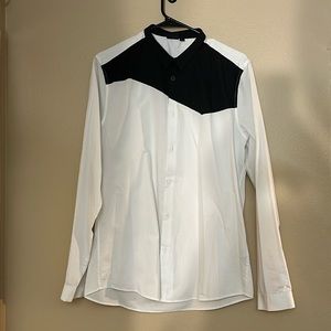 ASOS BUTTON DOWN SHIRT. BLACK &WHITE. USED. SIZE: MEDIUM